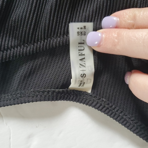 Black Ribbed Bikini Set - Picture 3 of 4